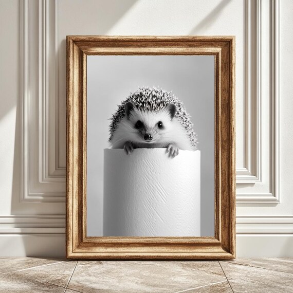 Hedgehog Print, Funny Bathroom Decor