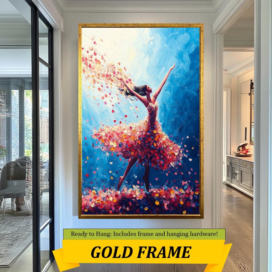 Dancing Woman Flower Petal Dress Graceful Ballet Motion Art Poster - Image 5
