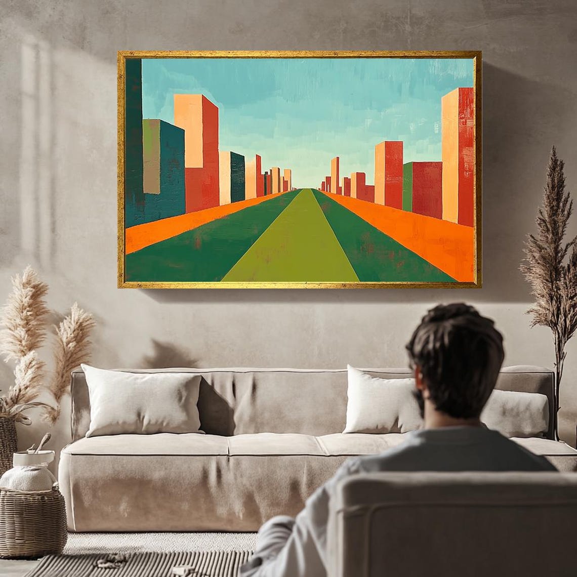 Geometric City Avenue Minimalist Urban Blocks Modern Abstract Poster - Image 3