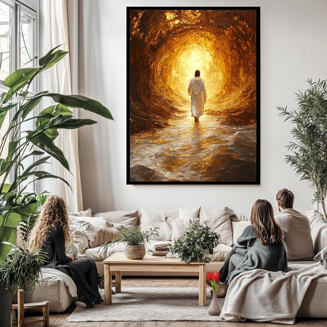 Jesus Walking Into Golden Tunnel Of Light Path Of Hope Faith Poster - Image 3