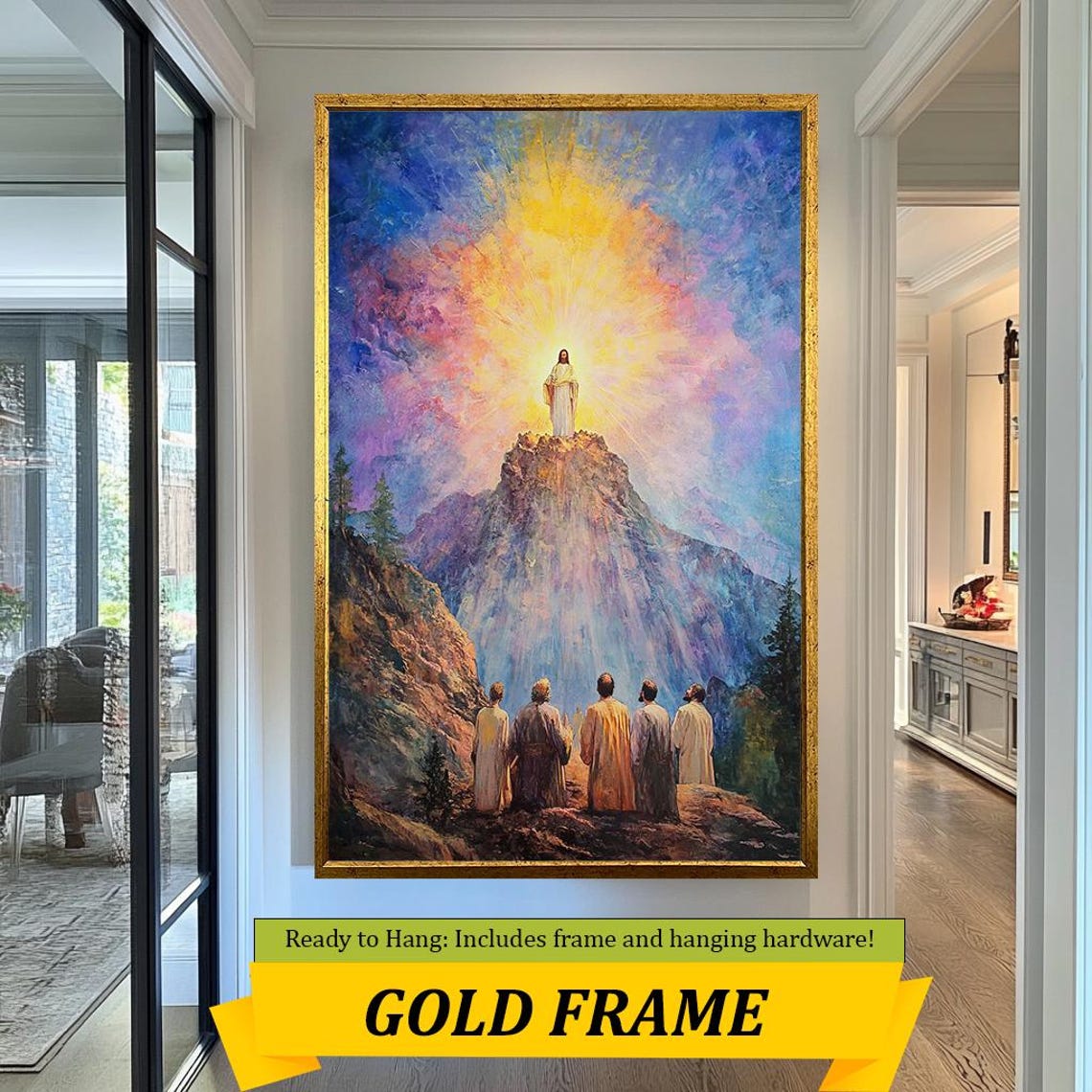 Transfiguration Jesus Glowing On Mountaintop Disciples Watching Poster - Image 5
