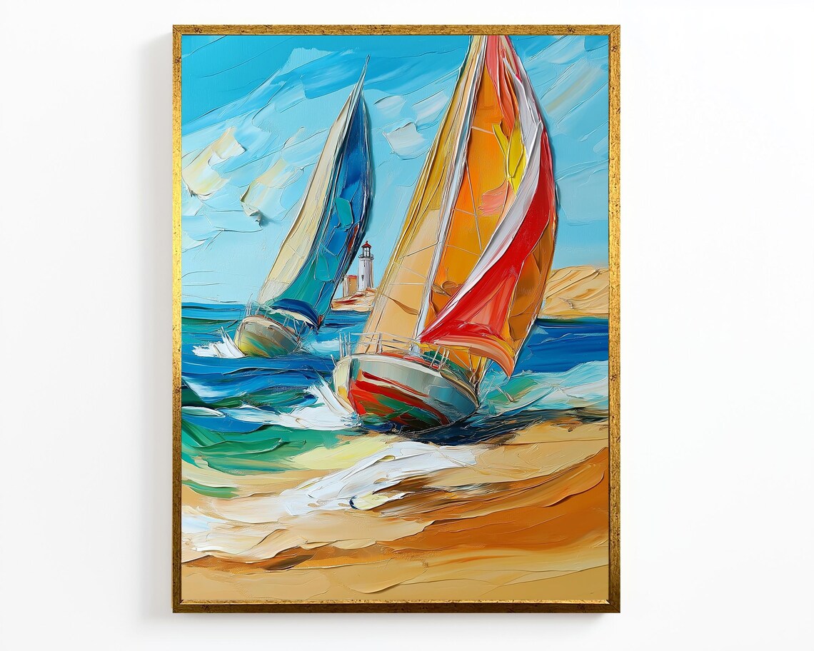 Colorful Sailing Boats Wall Art Vibrant Nautical Decor For Coastal Homes - Image 4