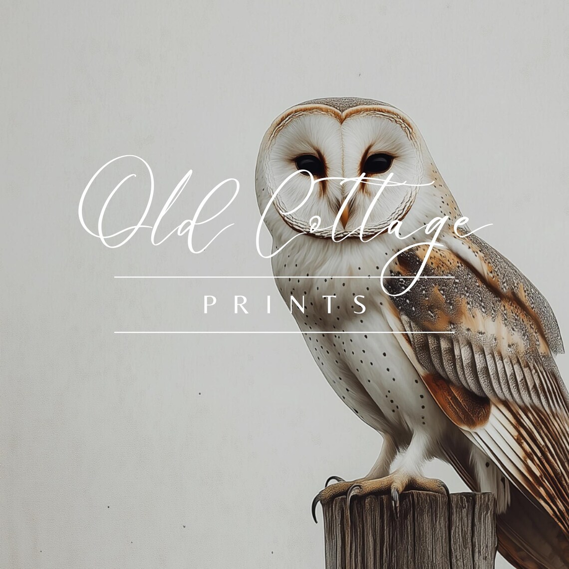 Rustic Barn Owl on Wooden Post Serene Wildlife Nature Poster - Image 4