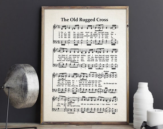 The Old Rugged Cross Hymn Poster, Scripture Quote