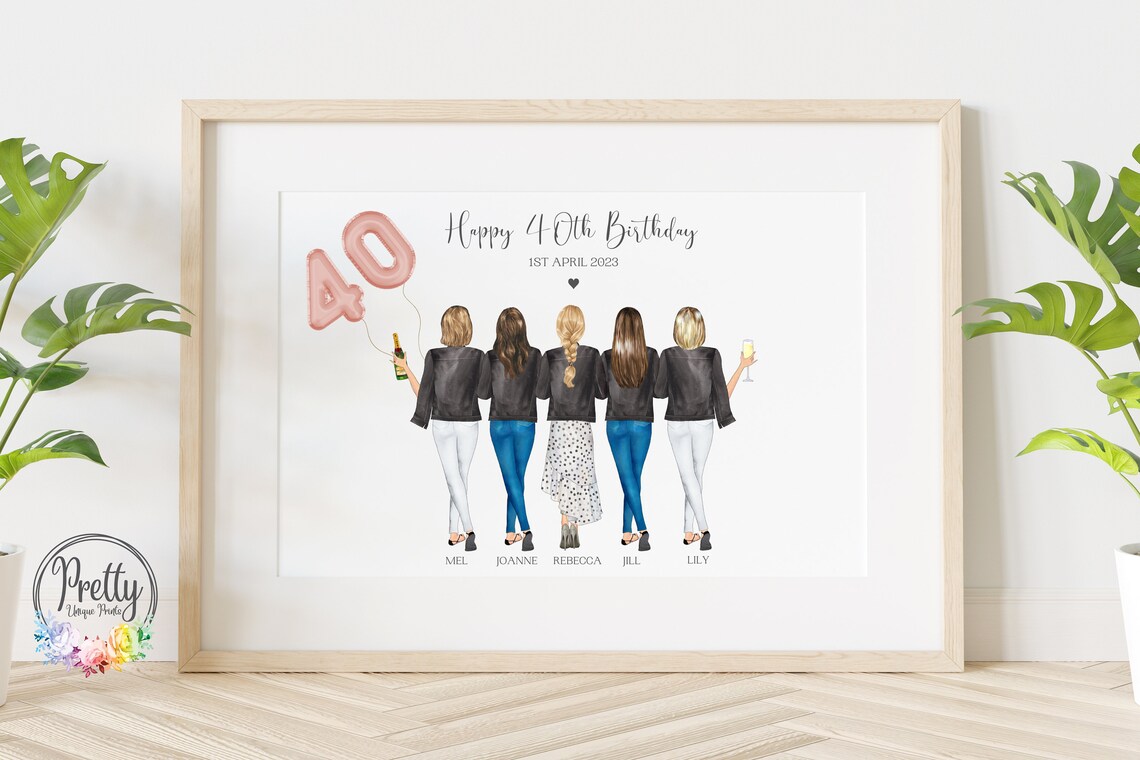 40th Birthday Gift For Her, Birthday Art Print