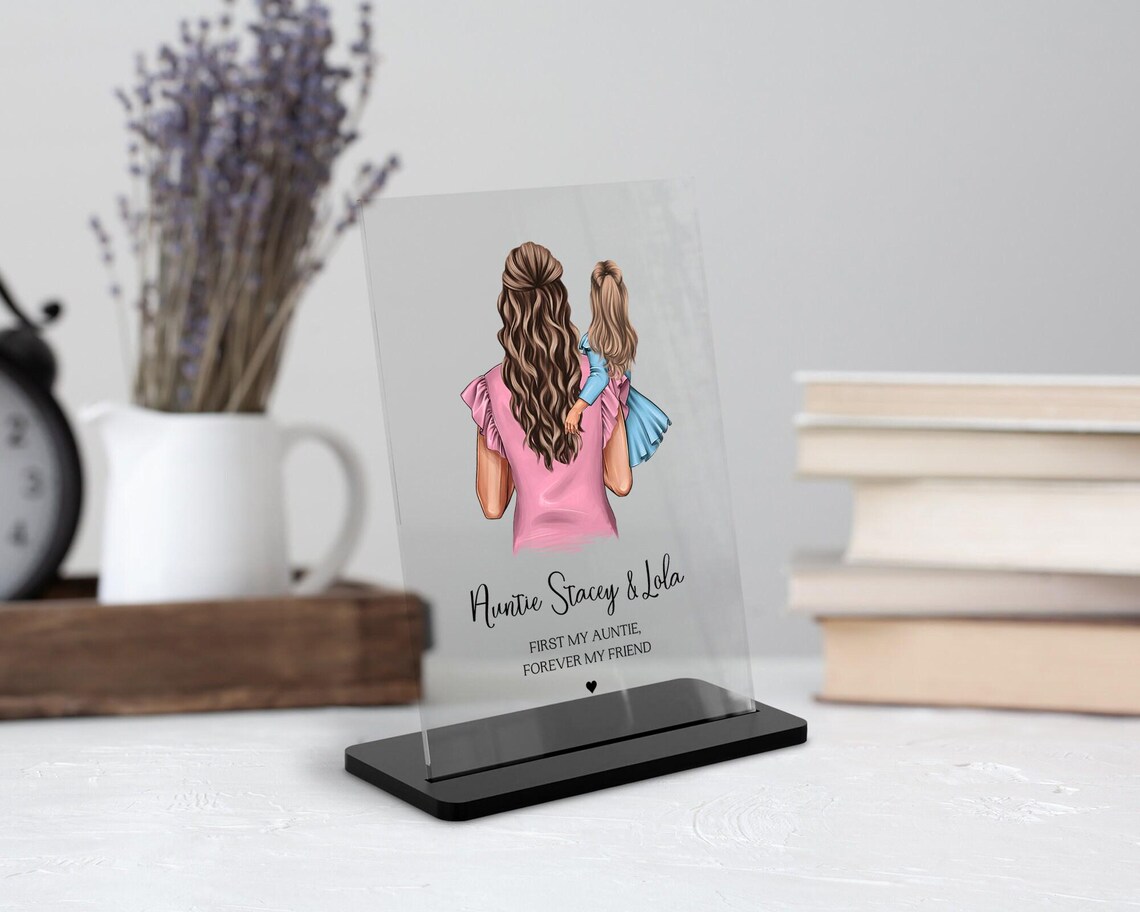 Personalized Auntie and Niece Forever My Friend Acrylic Plaque Print