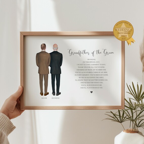 Personalised Grandfather of the Groom Wedding Poem Keepsake Poster
