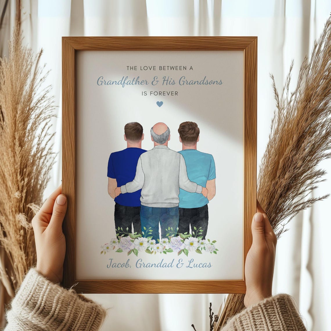 The Love Between a Grandfather and His Grandsons Personalised Print