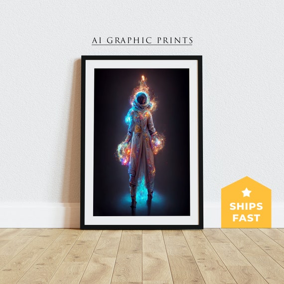 Astronaut Sorceress Surreal Art Print