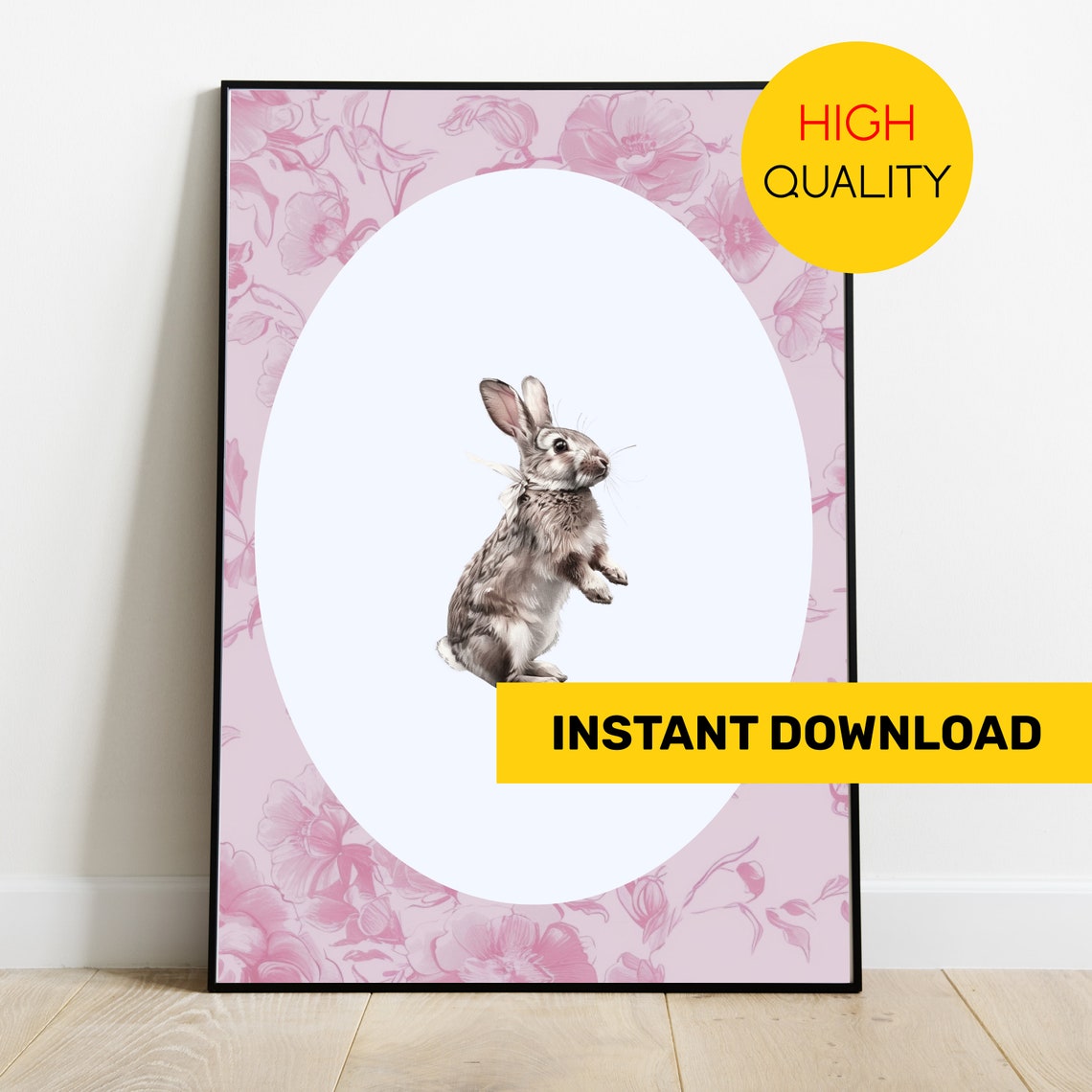 Rabbit Vintage Print, Nursery Decor
