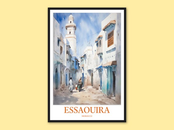 Essaouira Morocco Travel Poster Coastal City Wall Art