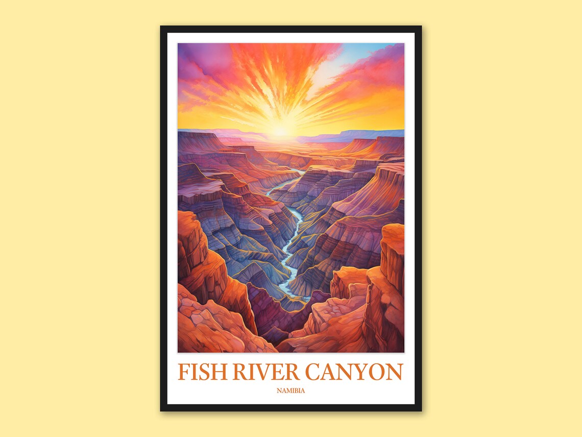 Fish River Canyon Print Namibia Travel Poster Wall Art