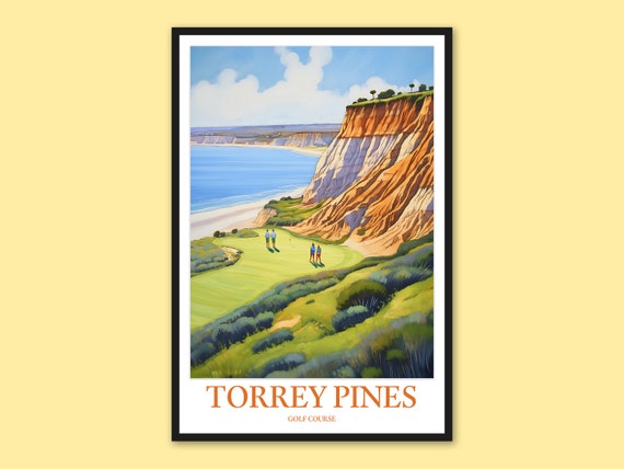 Torrey Pines Golf Course Travel Poster Coastal Wall Art