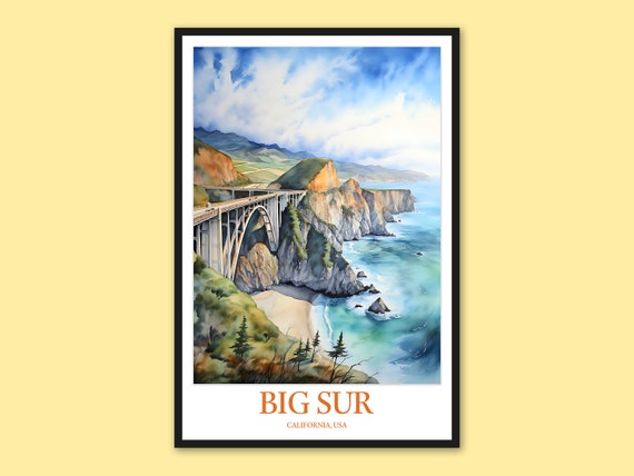 Big Sur Bixby Creek Bridge Art Print Travel Poster