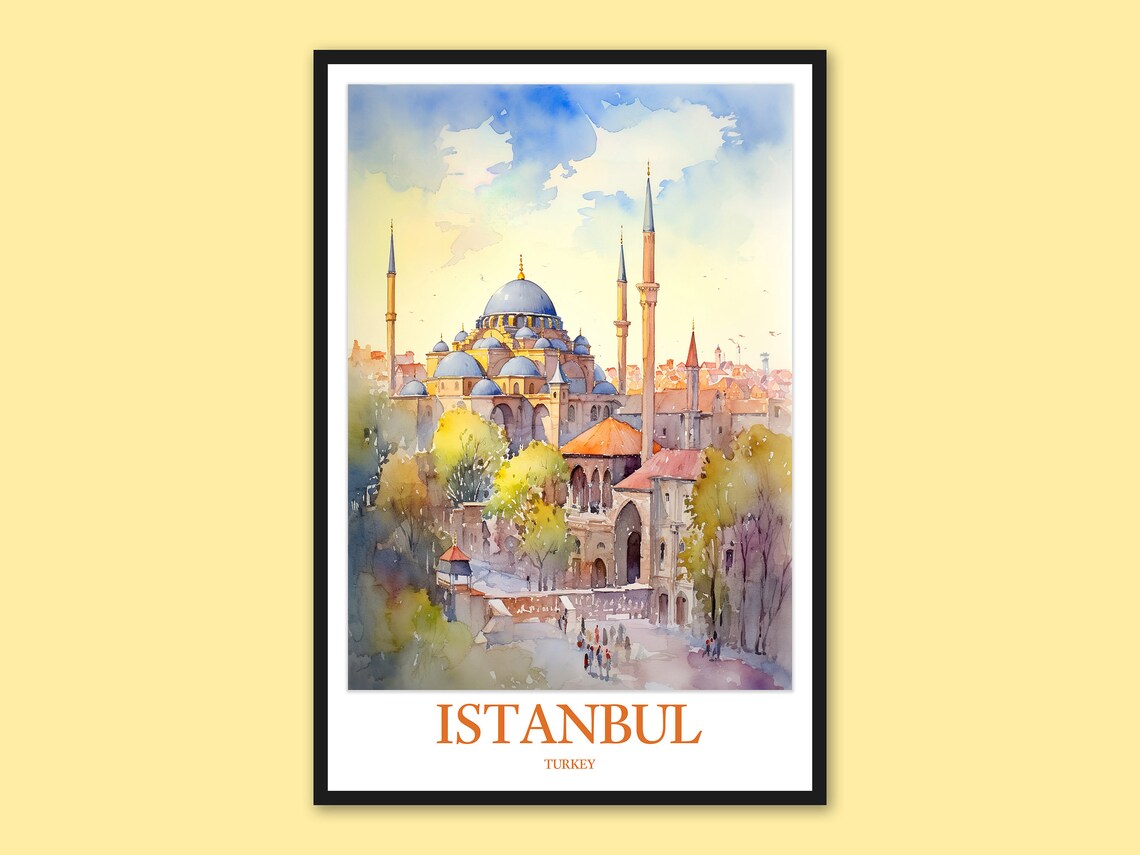 Istanbul Hagia Sophia Watercolor Travel Poster