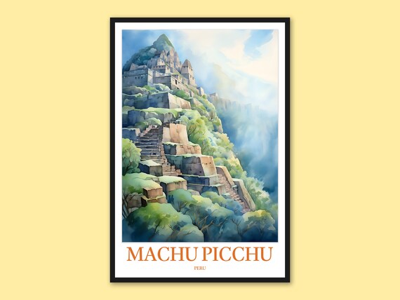 Machu Picchu Travel Poster Peru Wall Art Print