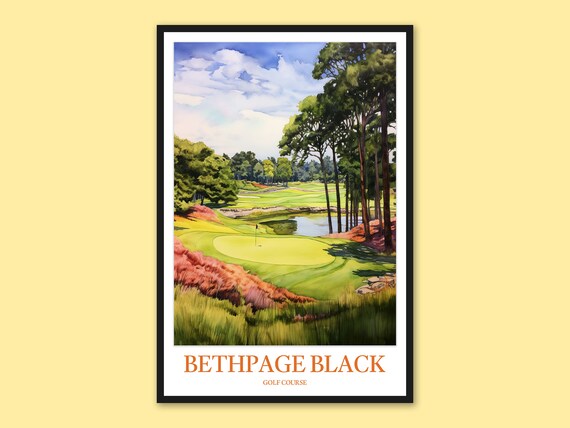 Bethpage Black Golf Course Signature Hole Watercolor Sports Poster