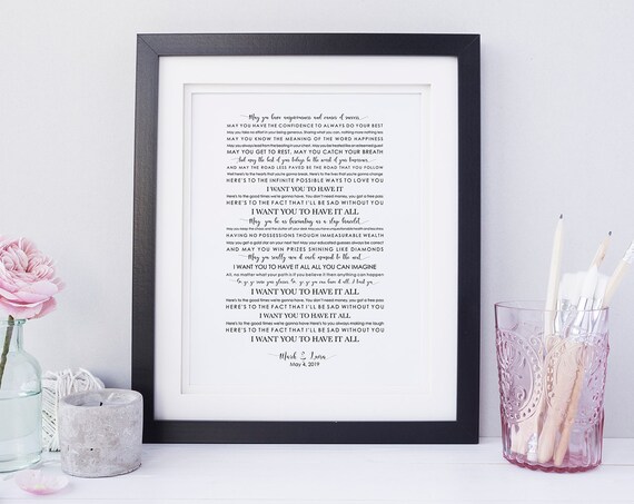 I Want You to Have It All Wedding Song Lyrics Print Mark Lara