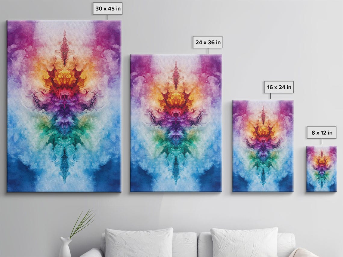 Vibrant Symmetry Rainbow Art Print - Image 3