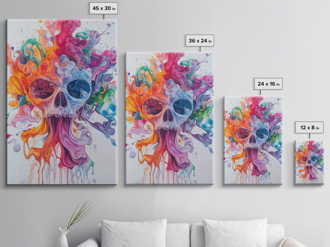 Smoky Skull Abstract, Wall Art Print - Image 3