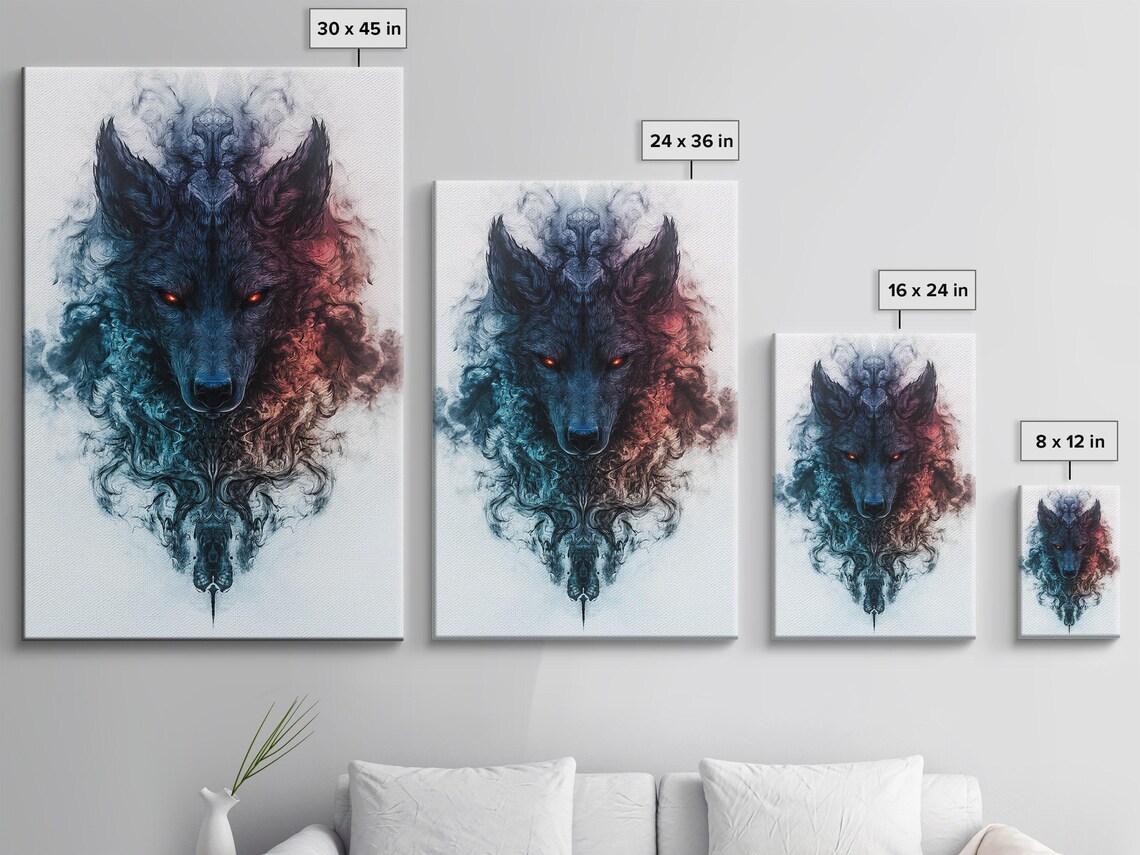 Wolf Portrait - Vibrant Animal Art Print - Image 3