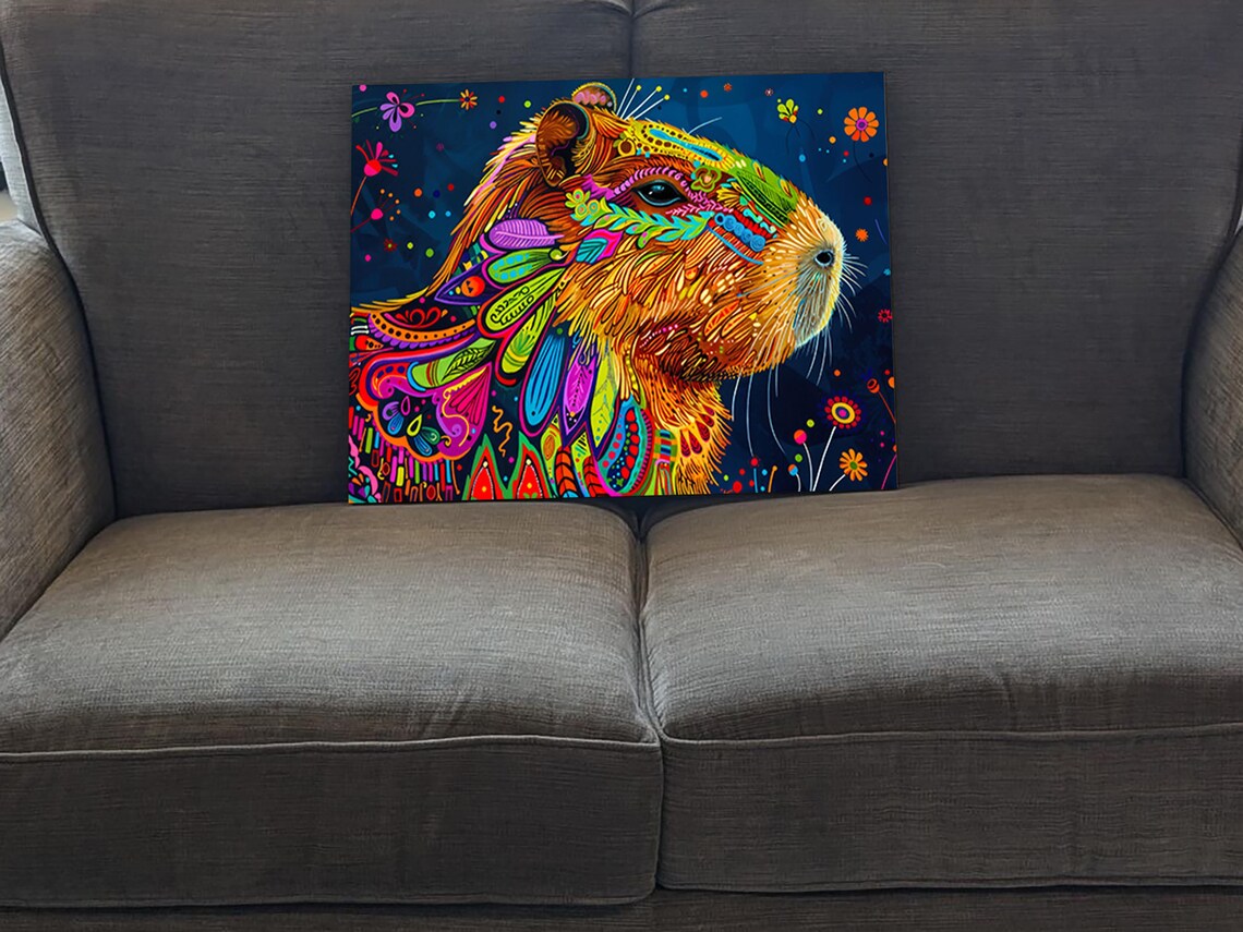 Alebrije Capybara Colorful Floral Patterns Day Of The Dead Art Poster - Image 5