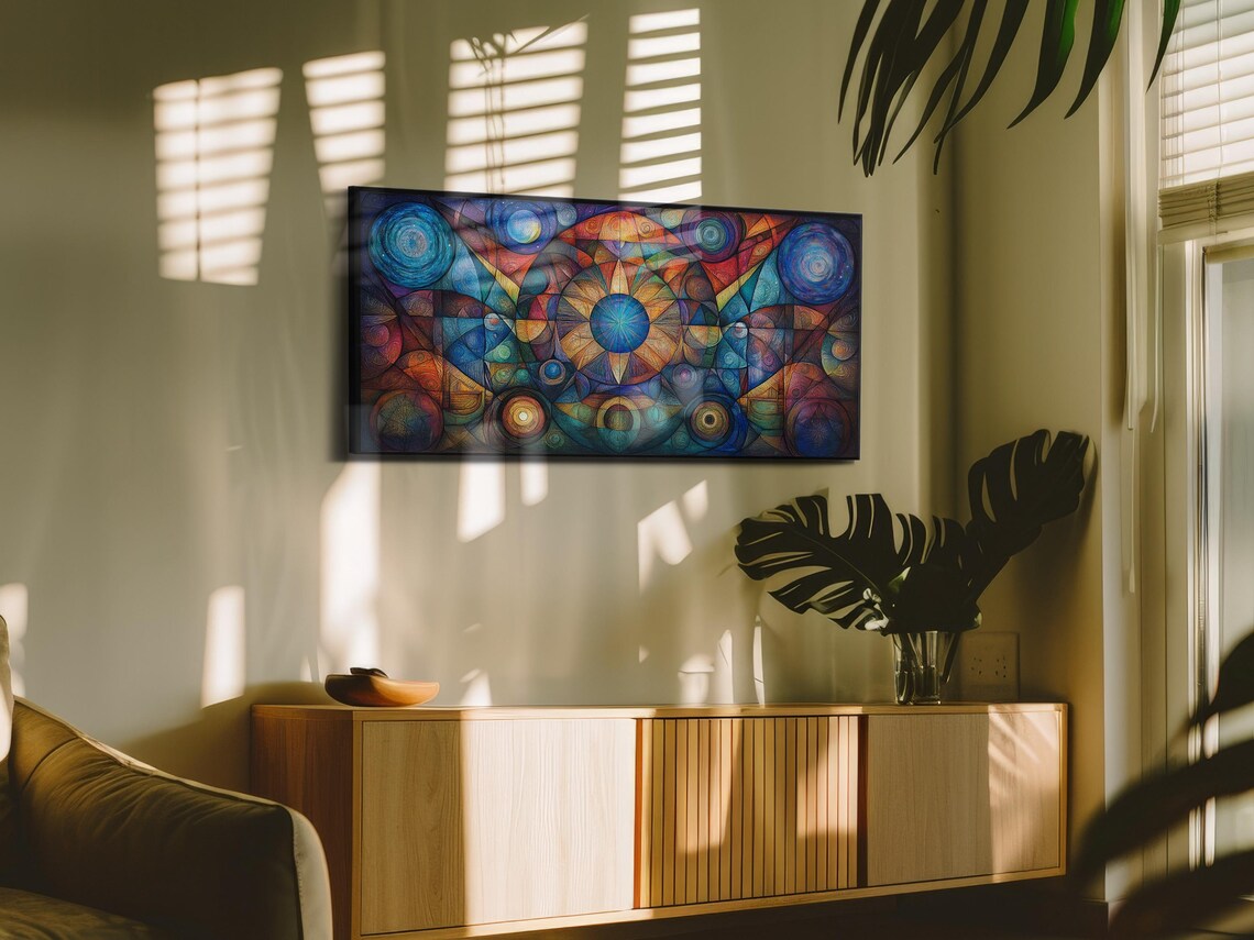 Stained Glass Cosmic Abstract Wall Art Print - Image 3