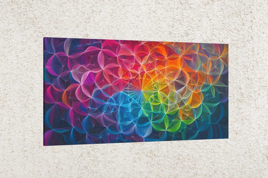 Geometric Floral Fusion Botanical Art - Image 2