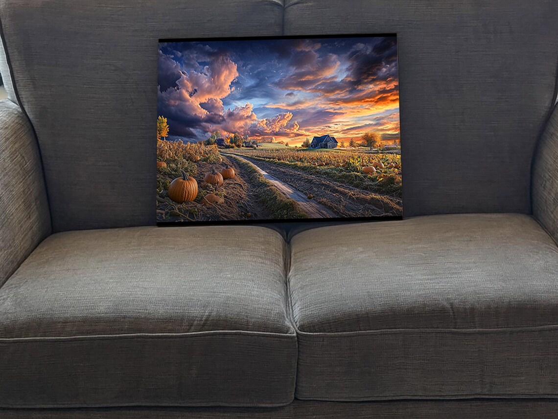 Realistic Pumpkin Patch Rustic Autumn Decor - Image 5