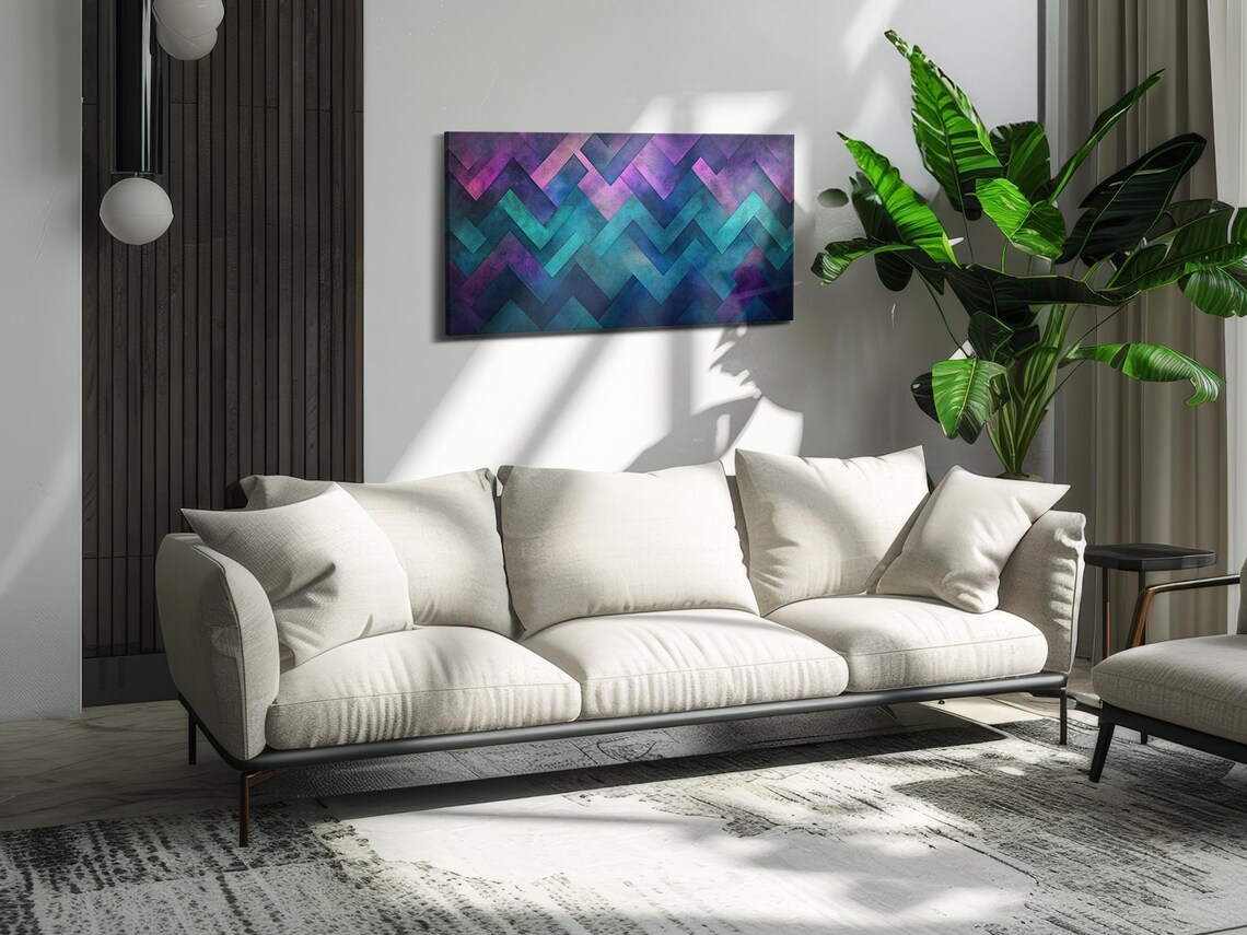 Gradient Chevron Modern Abstract Art Print - Image 3