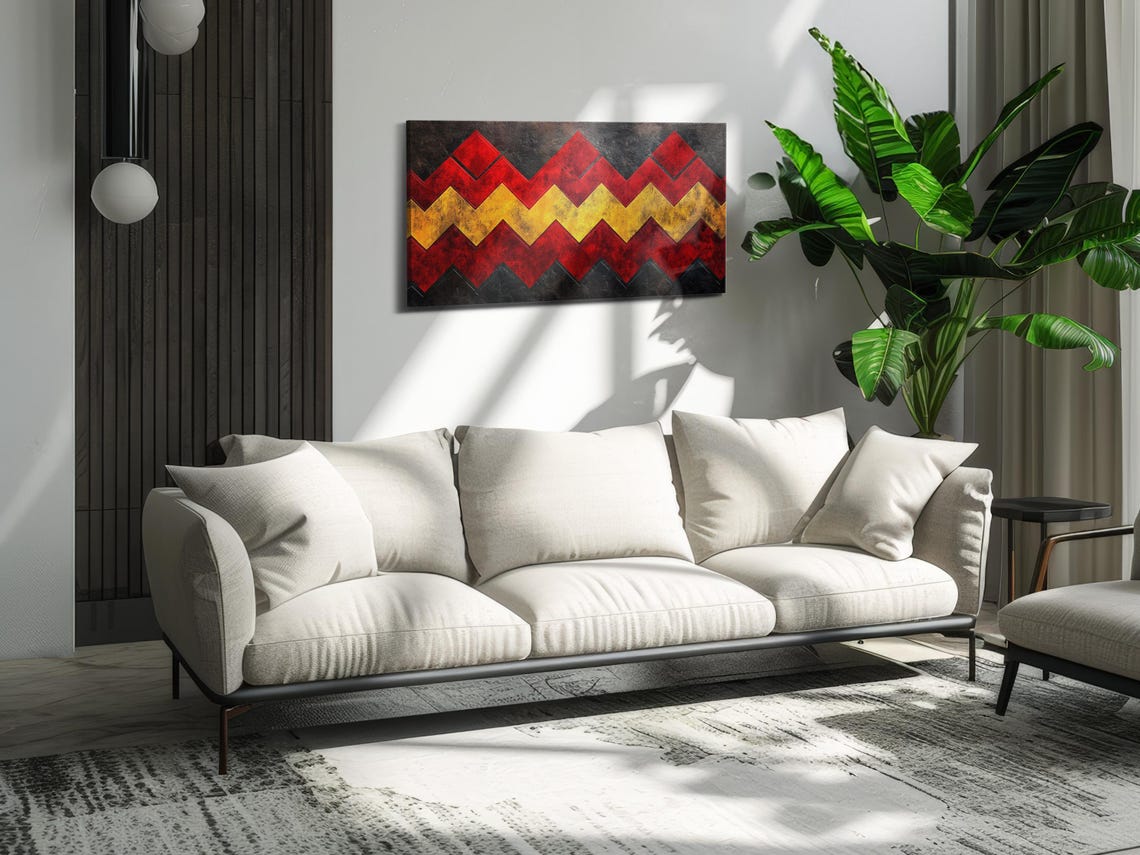 Dynamic Zigzag Composition Art Print - Image 2