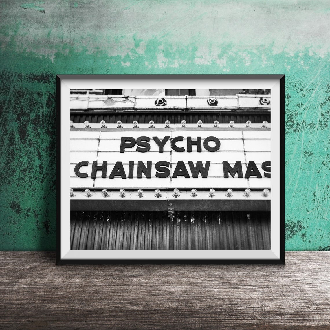 Psycho Chainsaw Massacre Vintage Horror Movie Marquee Sign Poster - Image 2