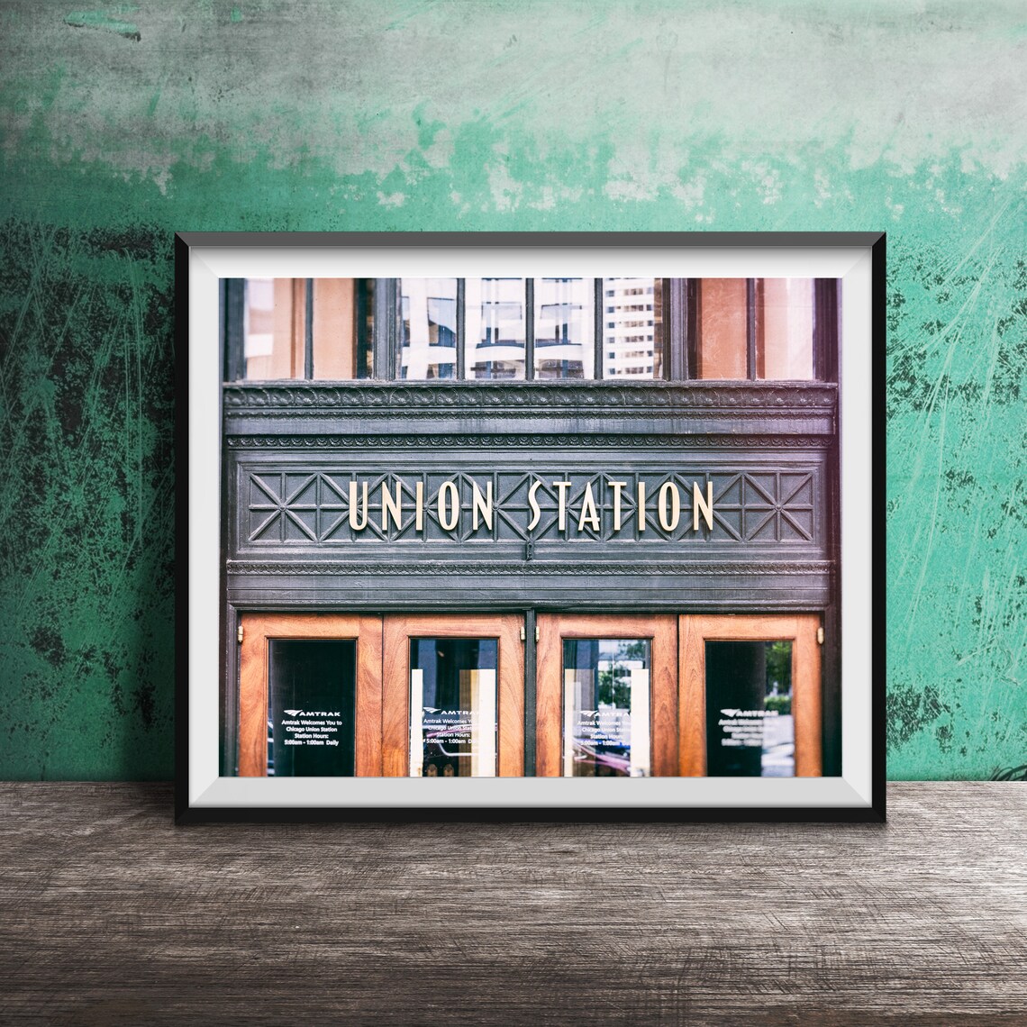 Chicago Union Station Entrance Doors Amtrak Sign Photo Poster