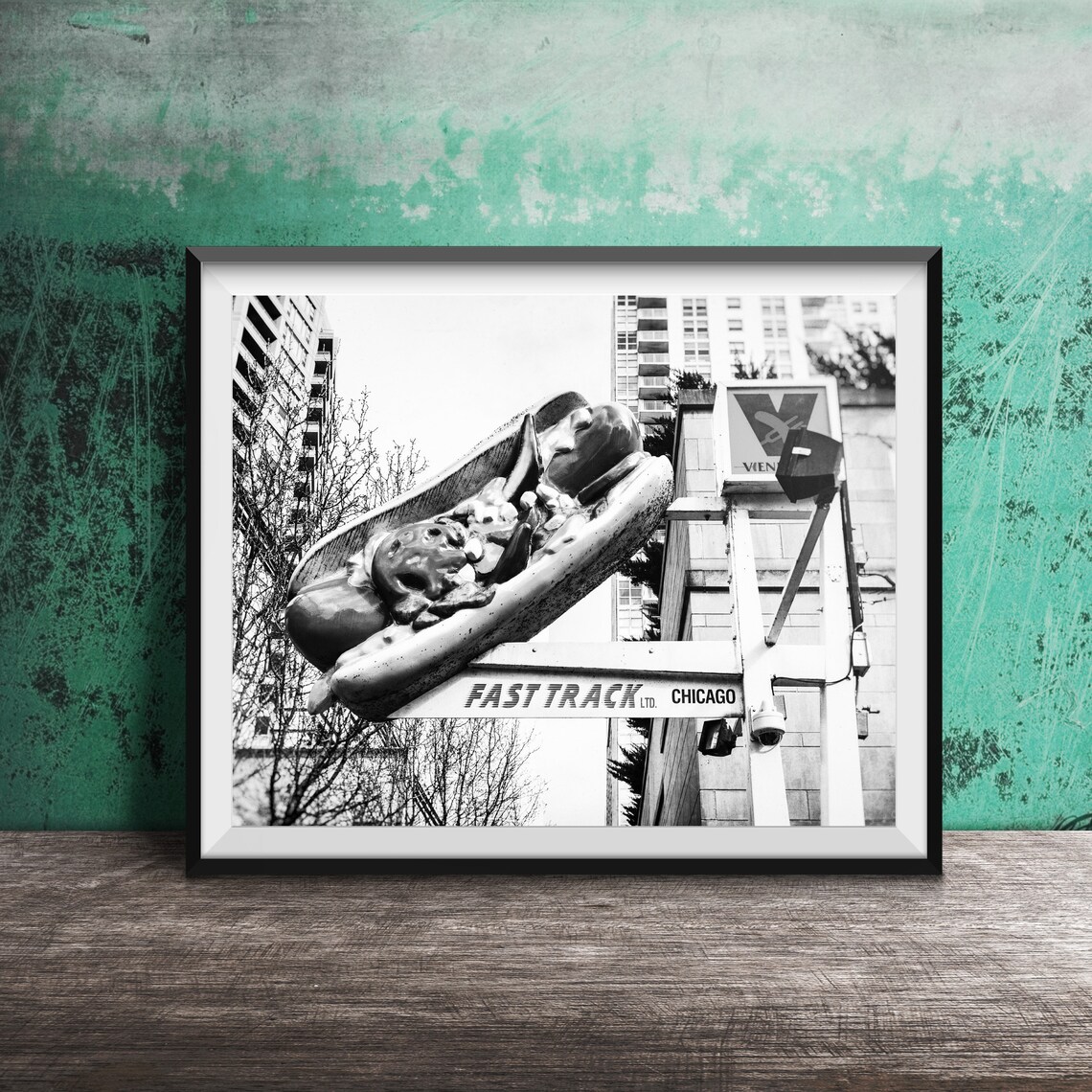 Fast Track Chicago Hot Dog Giant Hot Dog Sign Photography Poster - Image 2