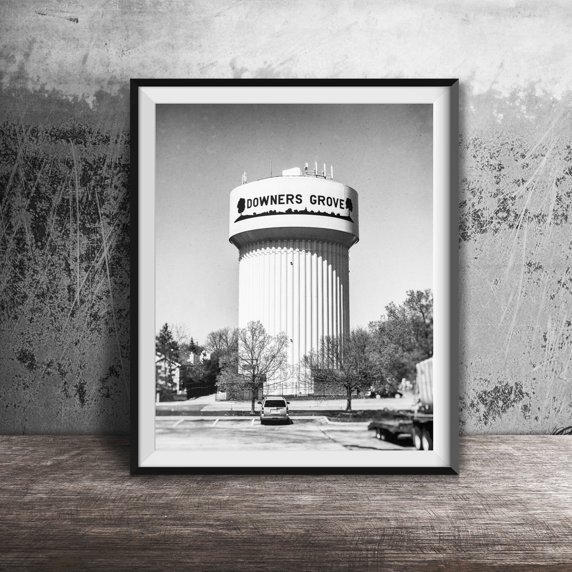 Downers Grove Illinois Water Tower Blue Sky Photography Poster - Image 2