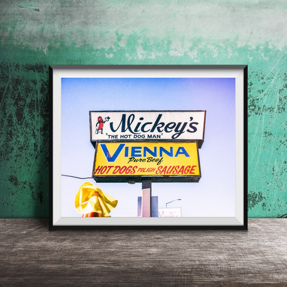 Mickey's The Hot Dog Man Vienna Beef Sign Photography Poster