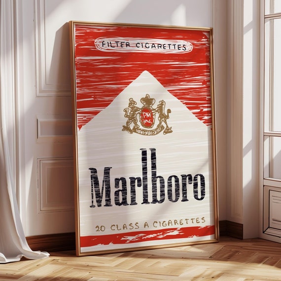Marlboro Print Vintage Art Retro Wall Decor Bar Cart Art Apartment Decor Poster Aesthetic Room Decor