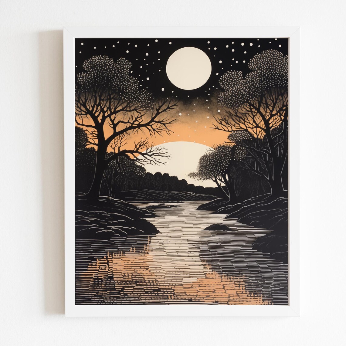 Japanese Woodblock Printing Dawn By The River Poster - Image 4