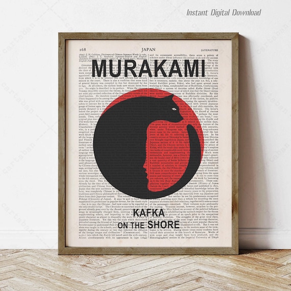 Haruki Murakami Kafka On The Shore Red Circle Dictionary Art Poster