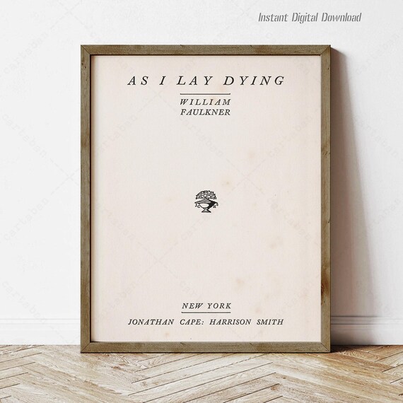 William Faulkner As I Lay Dying Vintage Title Page Art Print