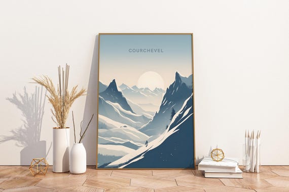 Courchevel France Poster Artwork Travel Wall Art Print Vintage Decor