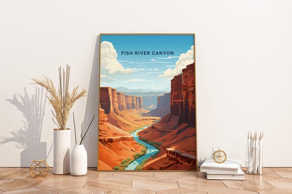 Fish River Canyon Namibia Travel Print Poster Wall Art Vin
