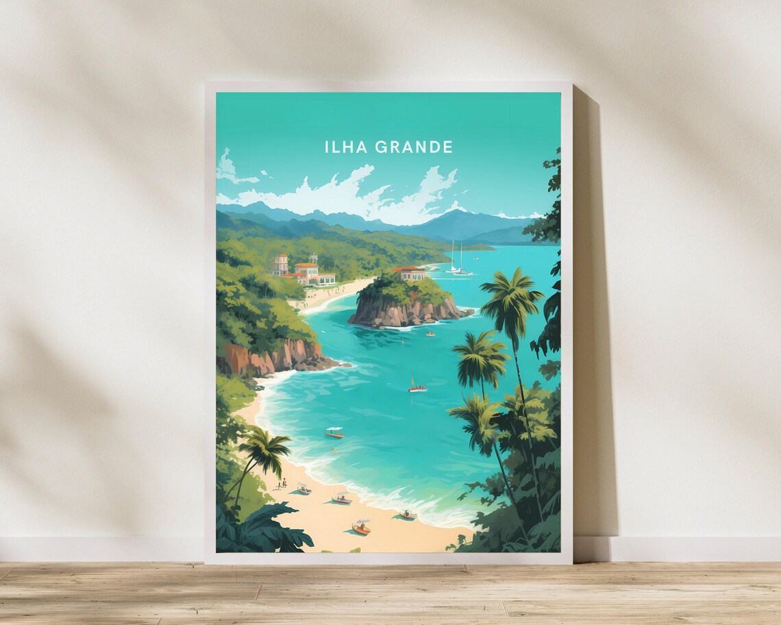 Ilha Grande Brazil Travel Print Poster Wall Art Vintage De