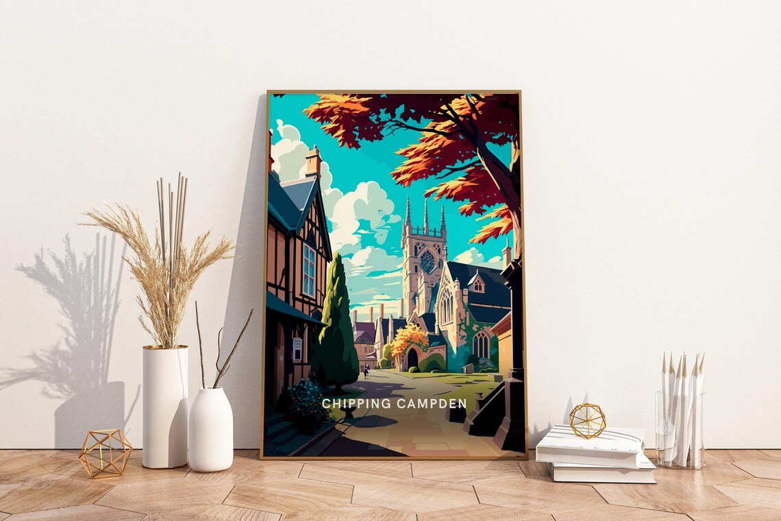 Chipping Campden England Cotswolds Church Village Travel Poster