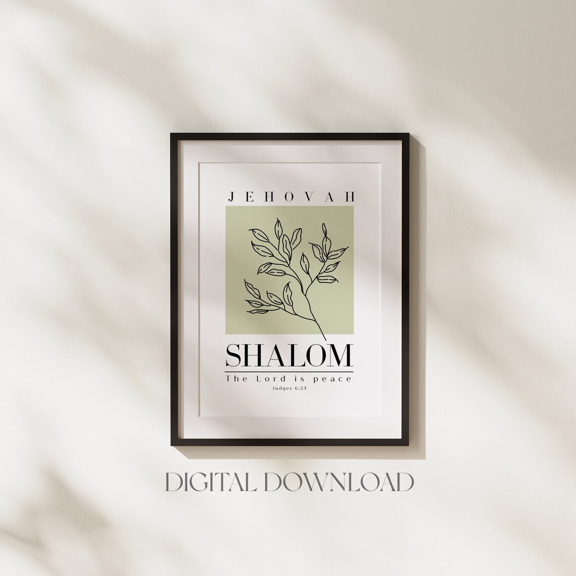 Shalom Judges 6:24 Minimalist Bible Verse Art Print - Image 6
