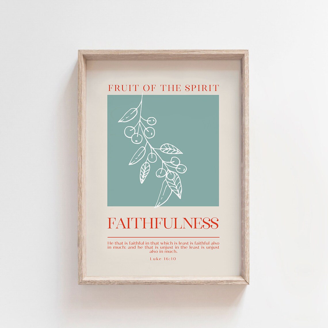 Fruit of the Spirit Faithfulness Luke 16:10 Botanical Art Print - Image 3