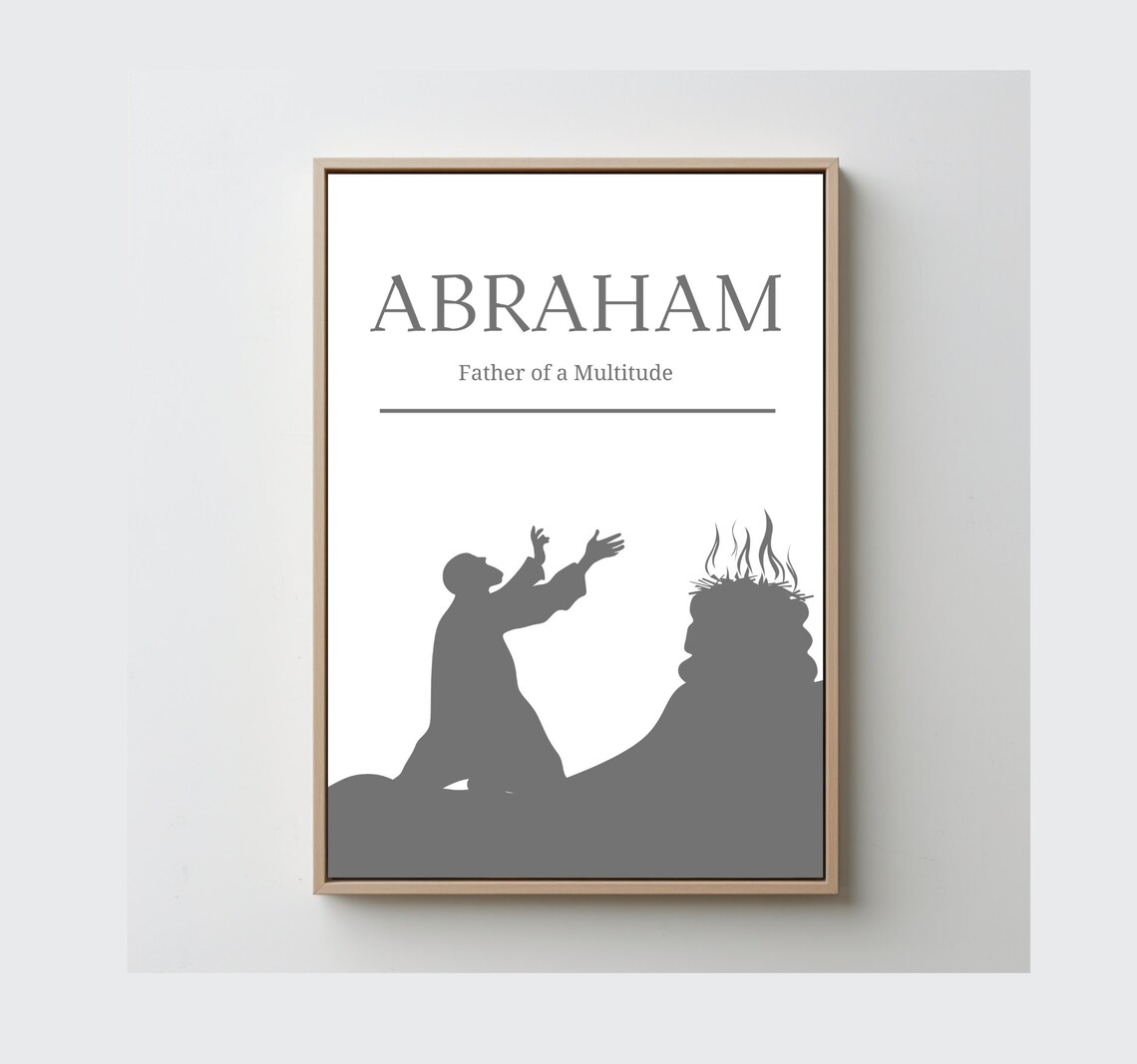 Abraham Father of a Multitude Silhouette Bible Faith Minimal Poster
