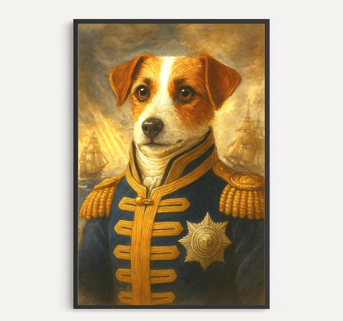 Jack Russell Terrier Admiral Renaissance Dog Portrait Royal Navy Pet Poster