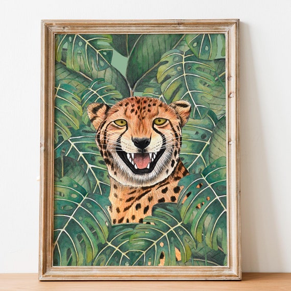 Cheetah Illustration Nursery Decor Art Print