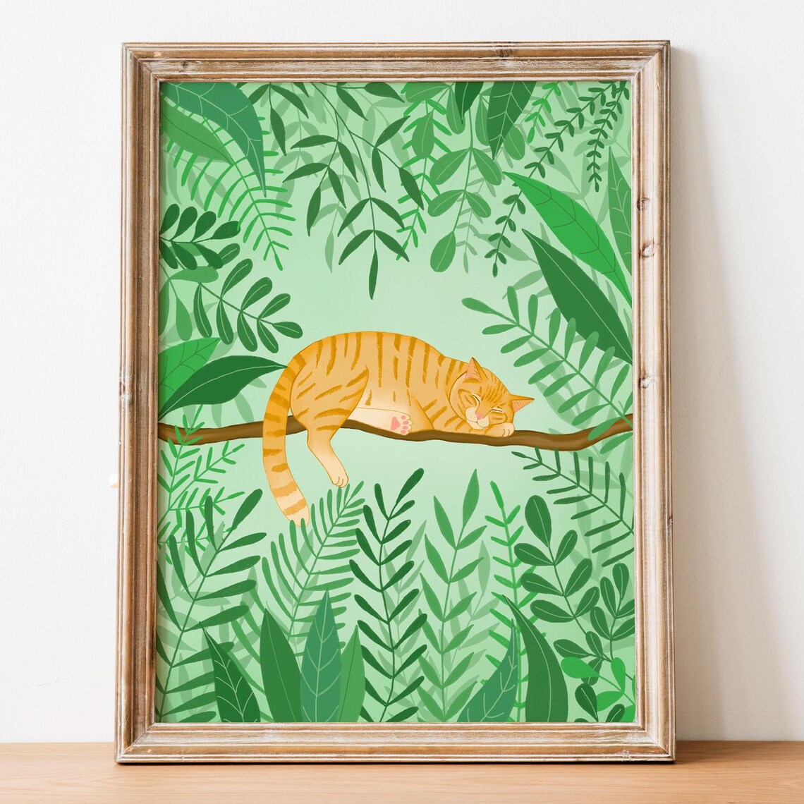 Ginger Cat Art Print, Cat-Themed Gift
